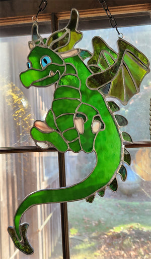 Stained Glass Dragon - Stained Glass Whimsical Dragon