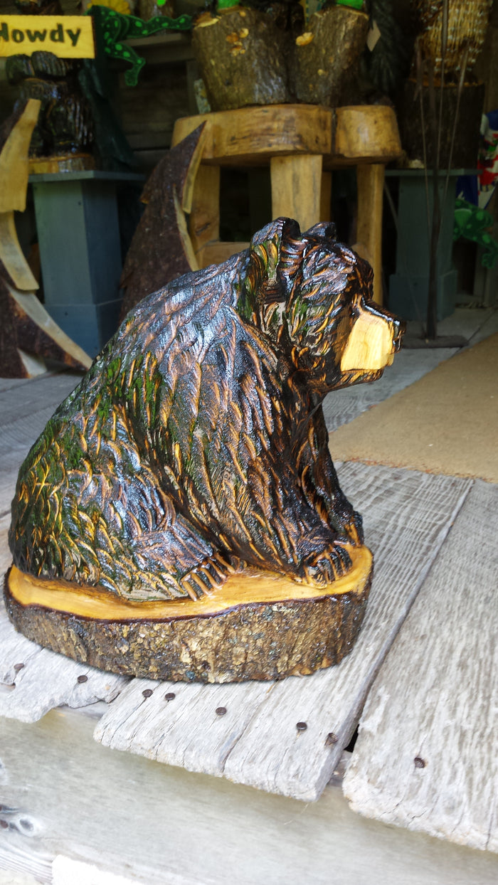 Chainsaw Carved Happy Bear