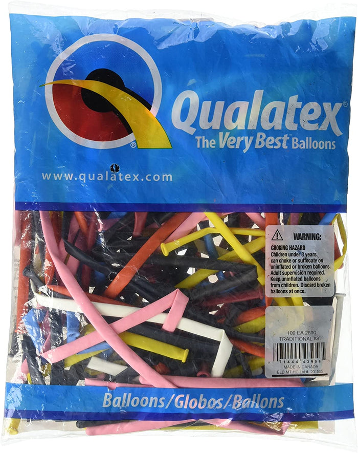 Qualatex  260Q Traditional  Latex Balloon, Assortment