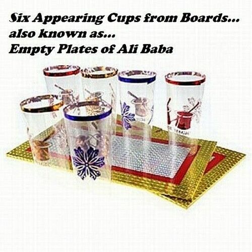 6 APPEARING CUPS FROM BOARDS aka EMPTY PLATES OF ALI BABA MAGIC TRICK