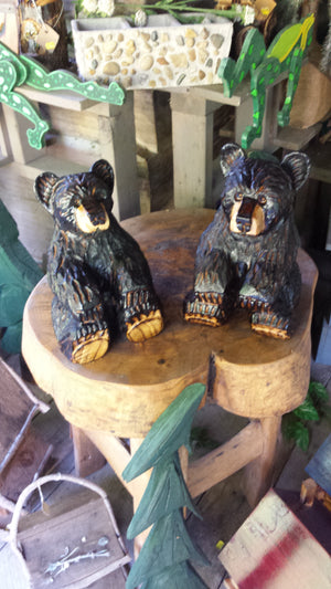 Chainsaw Carved Sitting Bear Small