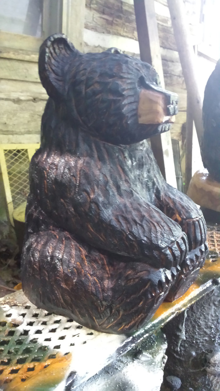 Chainsaw Carved Sitting Bear Large