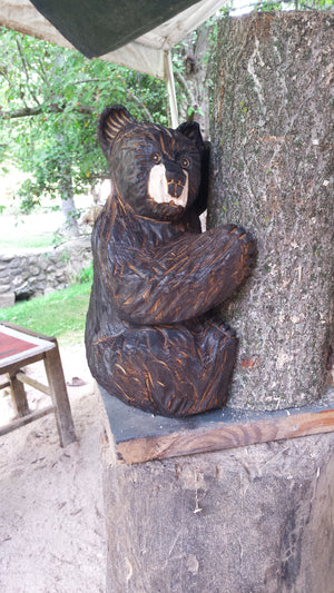 Chainsaw Carved Climbing Bear Small