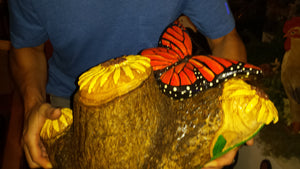 Chainsaw and Hand carved butterfly