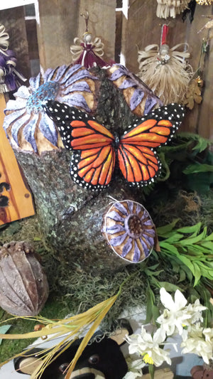 Chainsaw and Hand carved butterfly