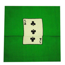 9" Card Silk Set (3 of clubs + blank) with Green Background