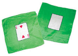 9 Inch 2 of Hearts & Blank Card Silk Set with Green Background